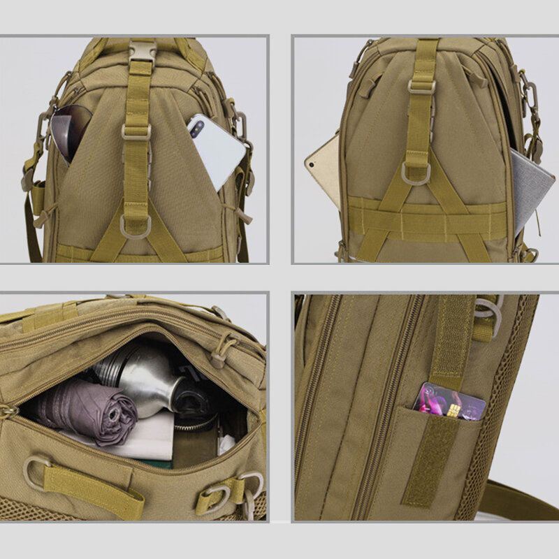 Miesten Oxford Camo Monitoiminen Vedenpitävä Ulkourheilu Ratsastus Taktinen Olkalaukku Crossbody Bag Rintalaukku