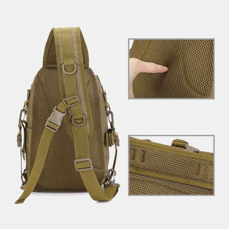 Miesten Oxford Camo Monitoiminen Vedenpitävä Ulkourheilu Ratsastus Taktinen Olkalaukku Crossbody Bag Rintalaukku