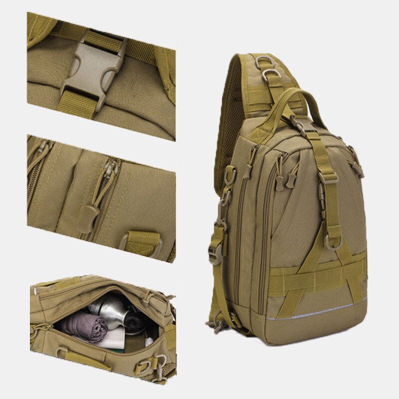 Miesten Oxford Camo Monitoiminen Vedenpitävä Ulkourheilu Ratsastus Taktinen Olkalaukku Crossbody Bag Rintalaukku