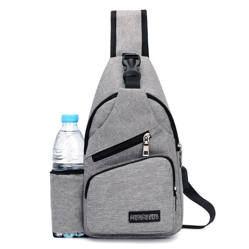 Miesten Oxford Suuren Kapasiteetin Rento Ulkoilu Usb-latausportti Sling Bag Rintalaukku Crossbody Bag