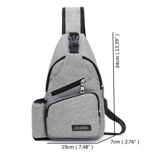 Miesten Oxford Suuren Kapasiteetin Rento Ulkoilu Usb-latausportti Sling Bag Rintalaukku Crossbody Bag