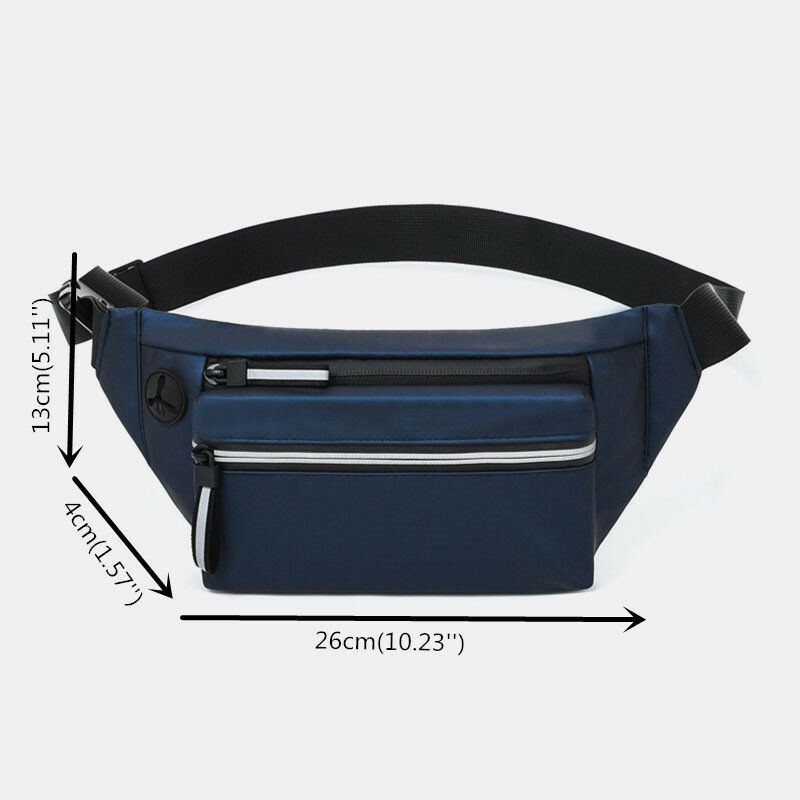 Miesten Polyesteri Kuulokeaukko Multi-carry Vedenpitävä Rento Crossbody Laukku Rintalaukku Sling Bag