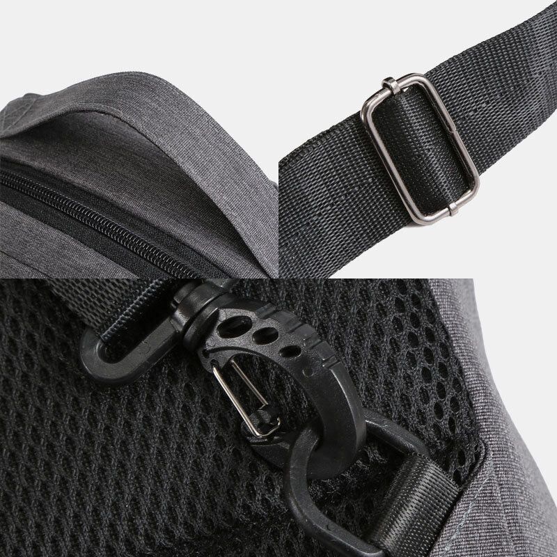 Miesten Polyesteri Usb-lataus Suuri Kapasiteetti Monikerroksinen Business Crossbody Bag Rintalaukku Sling Bag