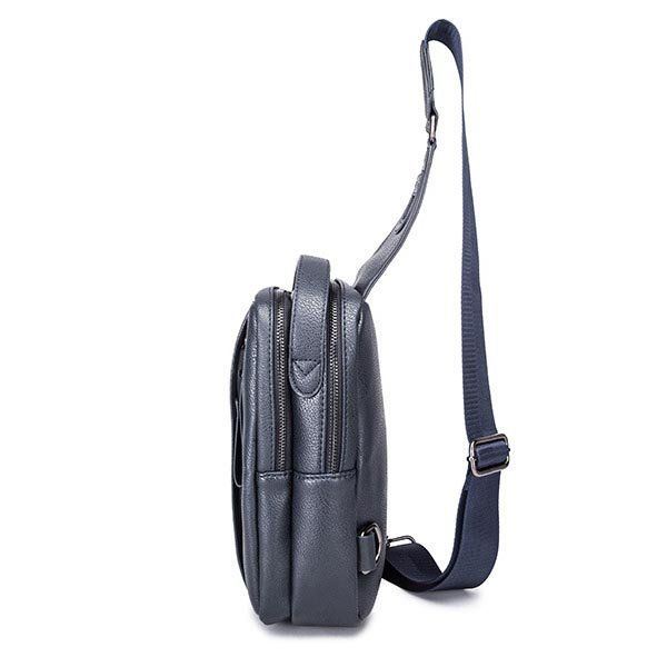 Miesten Pu Casual Vetoketju Pieni Musta Ruskea Sininen Crossbody Olkalaukku