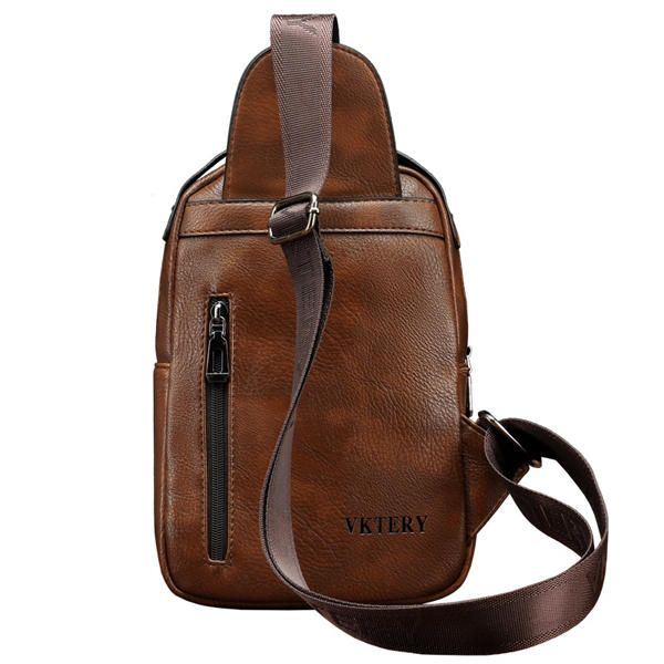 Miesten Pu Nahka Business Casual Rintalaukku Crossbody Olkalaukku Vapaa-aikaan