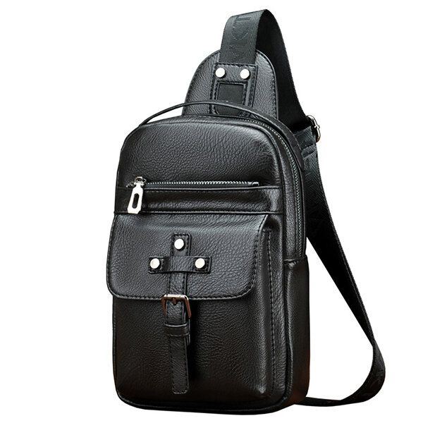 Miesten Pu Nahka Business Casual Rintalaukku Crossbody Olkalaukku Vapaa-aikaan