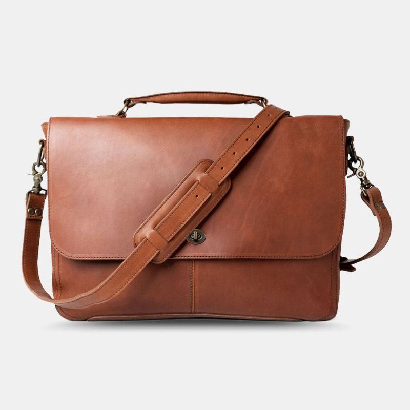 Miesten Pu Nahka Monitoimi Vintage 15.6 Tuuman Laptop Varkaudenesto Salkku Messenger Bag Crossbody Bag