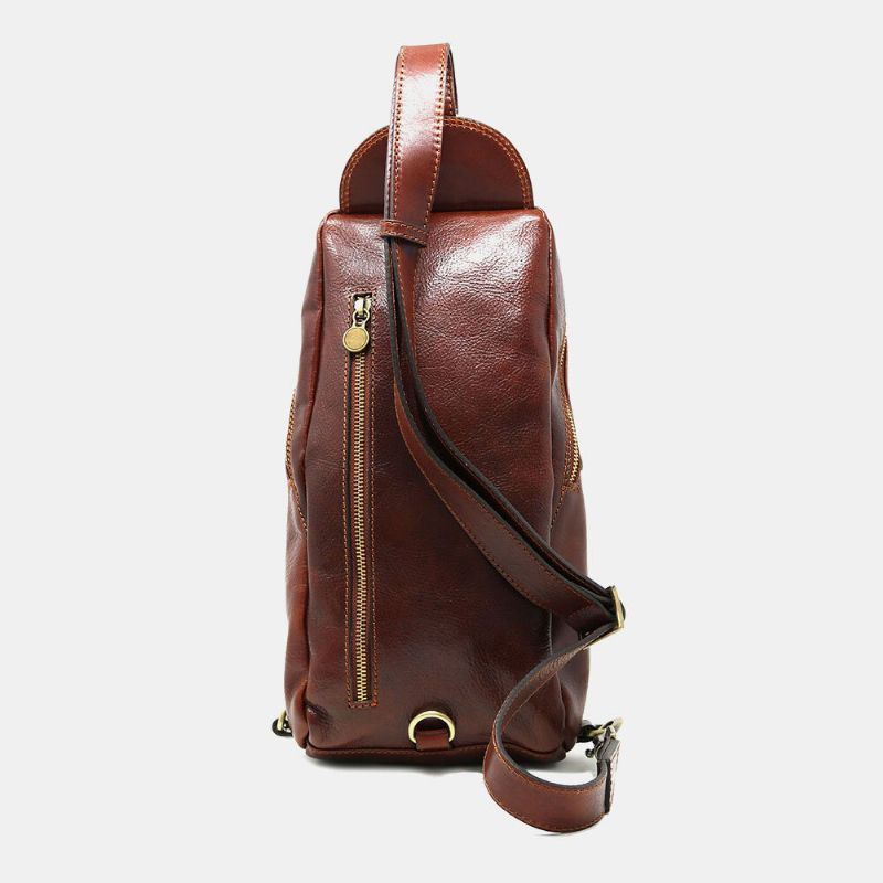 Miesten Pu Nahka Varkaudenesto Vintage Casual Olkalaukku Crossbody Laukku Rintalaukku Sling Bag Hippie Bag