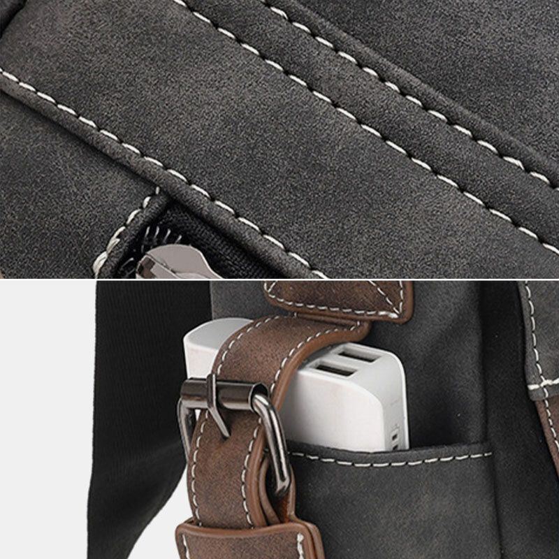 Miesten Pu-nahkainen Läppä Suuri Tilavuus Crossbody Laukut Rento Muoti Monitaskuinen Messenger Bag Käsilaukku Olkalaukku