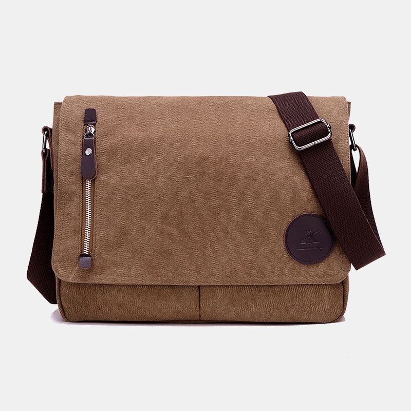 Miesten Retro Canvas Monitaskuinen Varkaudenesto Crossbody Olkalaukku Suuri Tilavuus Messenger Matkalaukku