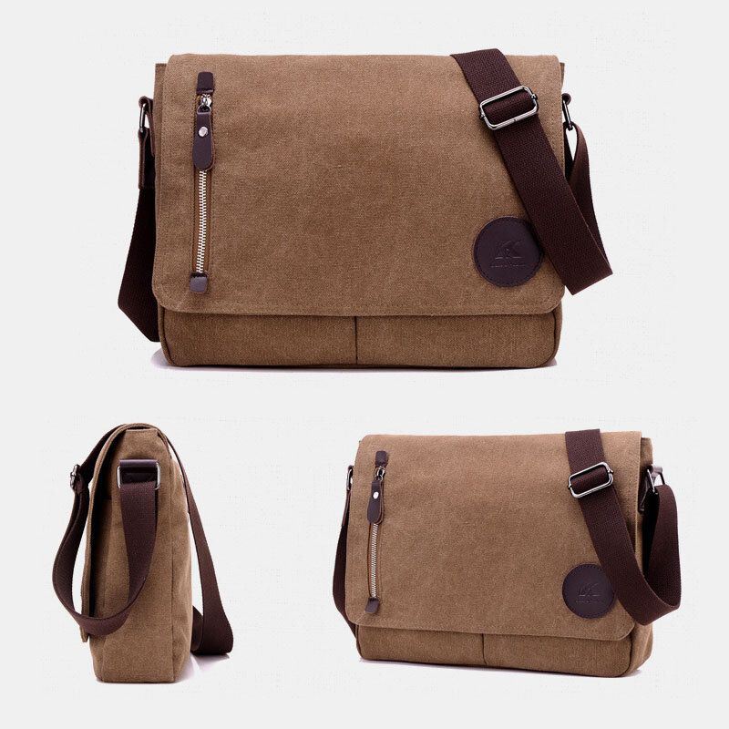 Miesten Retro Canvas Monitaskuinen Varkaudenesto Crossbody Olkalaukku Suuri Tilavuus Messenger Matkalaukku