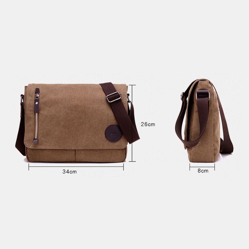 Miesten Retro Canvas Monitaskuinen Varkaudenesto Crossbody Olkalaukku Suuri Tilavuus Messenger Matkalaukku