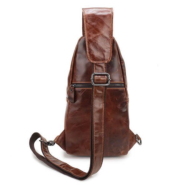 Miesten Vintage Aitoa Nahkaa Oleva Retro-crossbody-laukku Rintalaukku