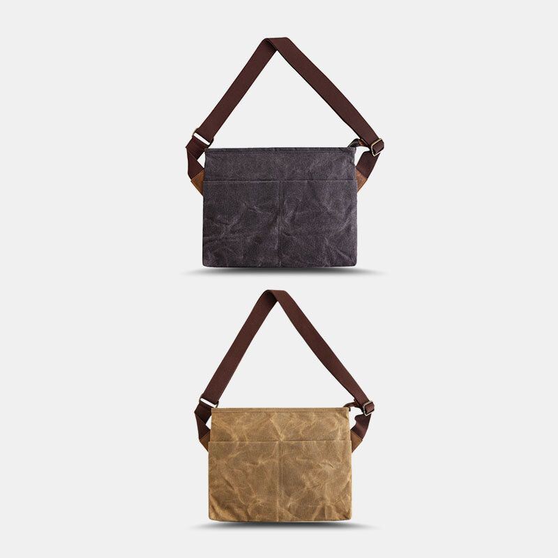 Miesten Vintage Canvas Vedenpitävä Monitoiminen Crossbody Laukku Olkalaukku