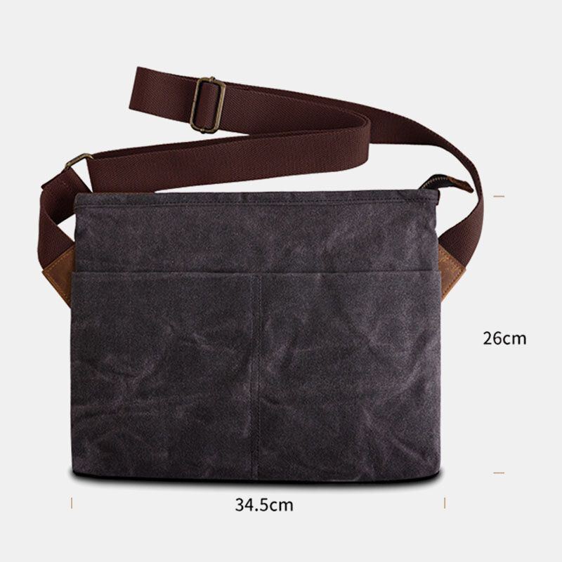 Miesten Vintage Canvas Vedenpitävä Monitoiminen Crossbody Laukku Olkalaukku