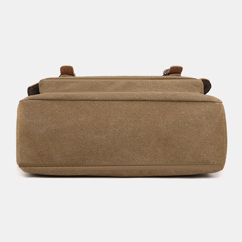 Miesten Vintage Canvas Yksivärinen Suuri Kapasiteetti Kulutusta Kestävä Crossbody Laukku Olkalaukku