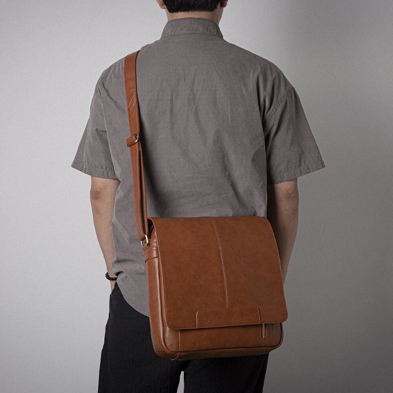 Miesten Vintage Flap Design Suuri Tilavuus Crossbody Bag -laukku