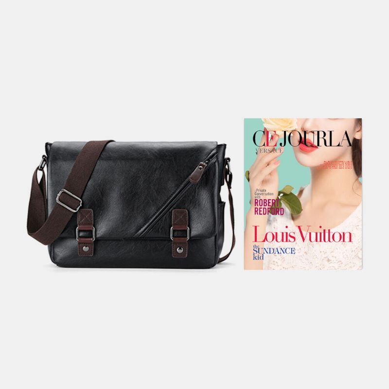 Miesten Vintage Pu Nahka Monitaskuinen Suuri Tilavuus Crossbody Laukku Olkalaukku