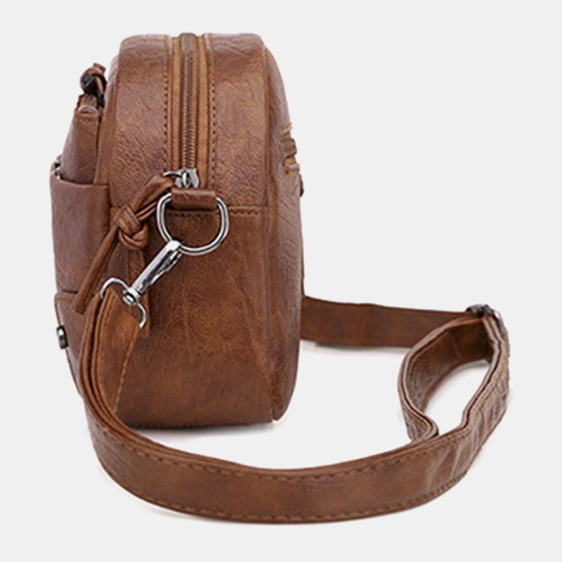 Naiset Pu Nahka Monitaskuinen Retro Fashion 6.3 Tuuman Puhelinlaukku Pehmeä Crossbody Laukut Olkalaukku