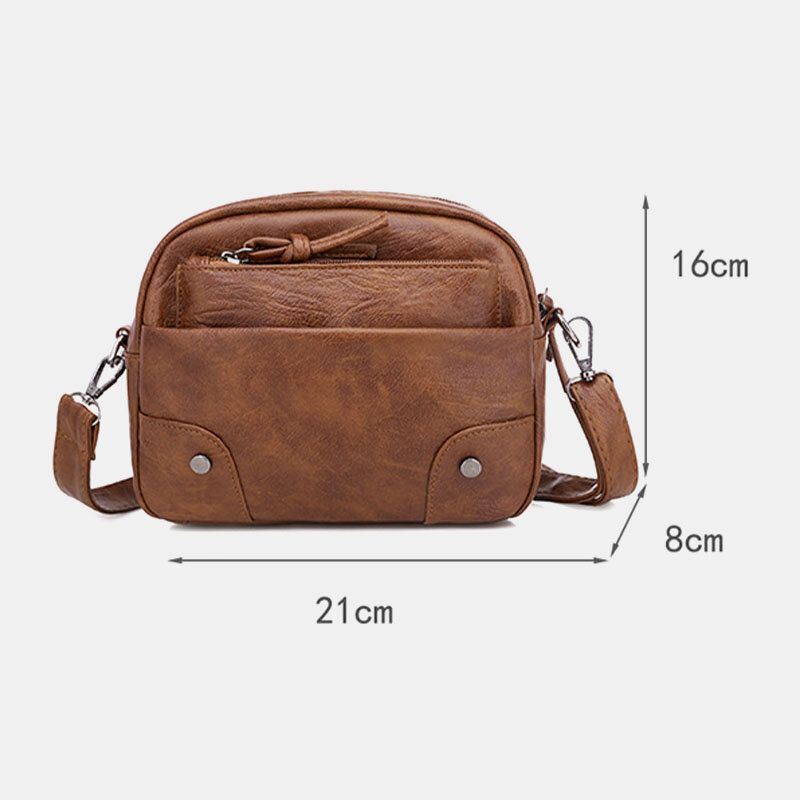 Naiset Pu Nahka Monitaskuinen Retro Fashion 6.3 Tuuman Puhelinlaukku Pehmeä Crossbody Laukut Olkalaukku