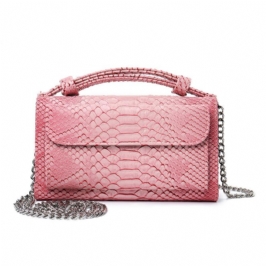 Naiset Snake Skin Aito Nahkaketju Olkalaukku Crossbody Laukku Käsilaukku Pitkä Lompakko