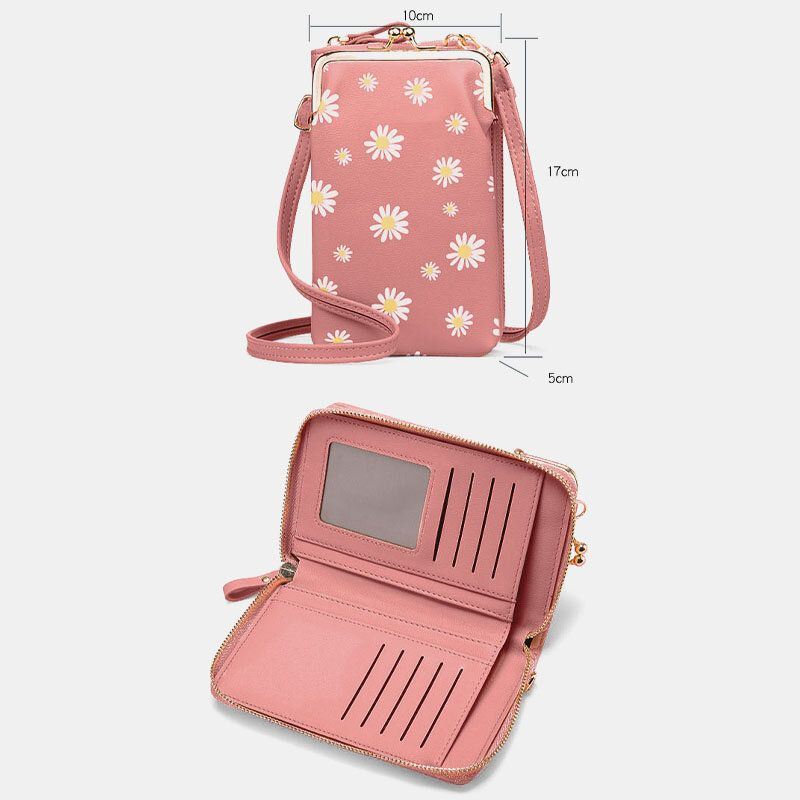 Naisten 13 Korttipaikkaa Puhelinlaukku Daisy Crossbody Laukku Olkalaukku