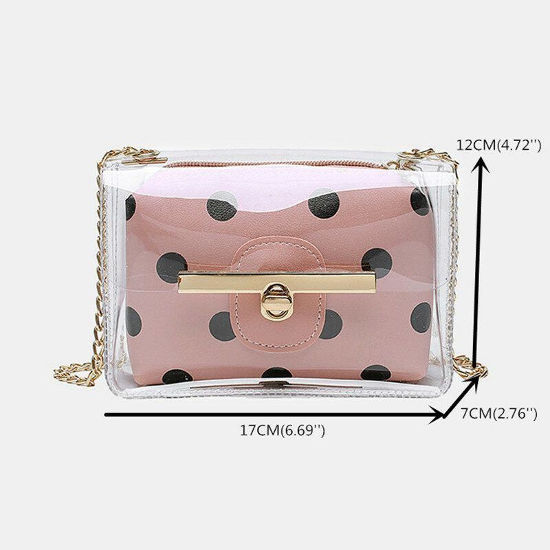 Naisten 2kpl Dot Chains Pvc Crossbody Laukku