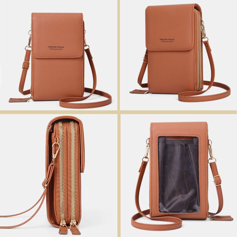 Naisten 6.5 Tuuman Kosketusnäytöllinen Laukku Kytkinlaukku Korttilaukku Suuri Tilavuus Monitaskuinen Crossbody Puhelinlaukku