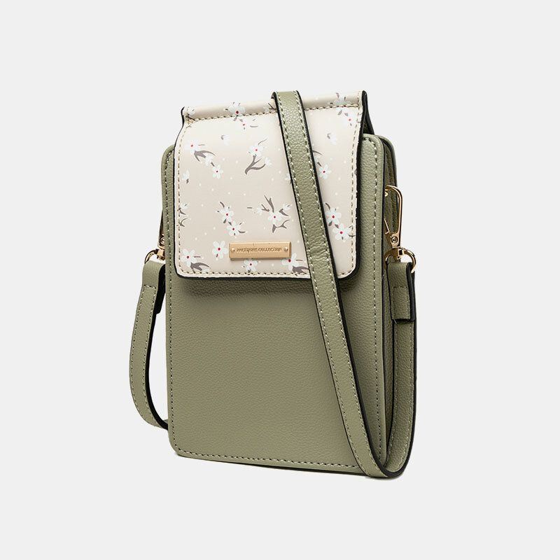 Naisten 6.5 Tuuman Puhelinteline 6 Korttipaikkaan Kukkainen Crossbody Laukku