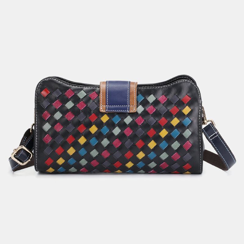 Naisten Aitoa Nahkaa Oleva Patchwork Puhelinlaukku Crossbody Laukku Olkalaukku