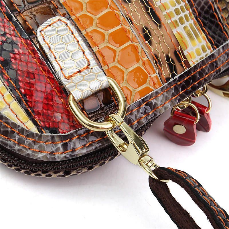 Naisten Aitoa Nahkaa Patchwork Kukkainen Crossbody Laukku