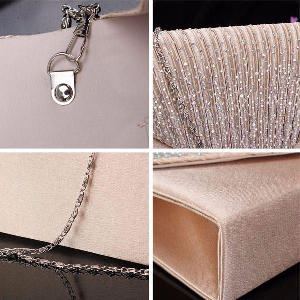 Naisten Iltamorsiuslompakko Envelope Flash Diamond Clutch Kannettava Olkalaukku Crossbody Bag