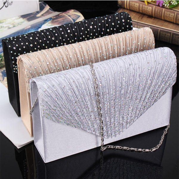 Naisten Iltamorsiuslompakko Envelope Flash Diamond Clutch Kannettava Olkalaukku Crossbody Bag