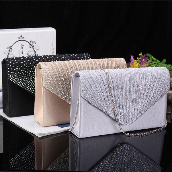 Naisten Iltamorsiuslompakko Envelope Flash Diamond Clutch Kannettava Olkalaukku Crossbody Bag