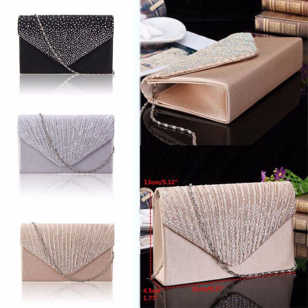 Naisten Iltamorsiuslompakko Envelope Flash Diamond Clutch Kannettava Olkalaukku Crossbody Bag