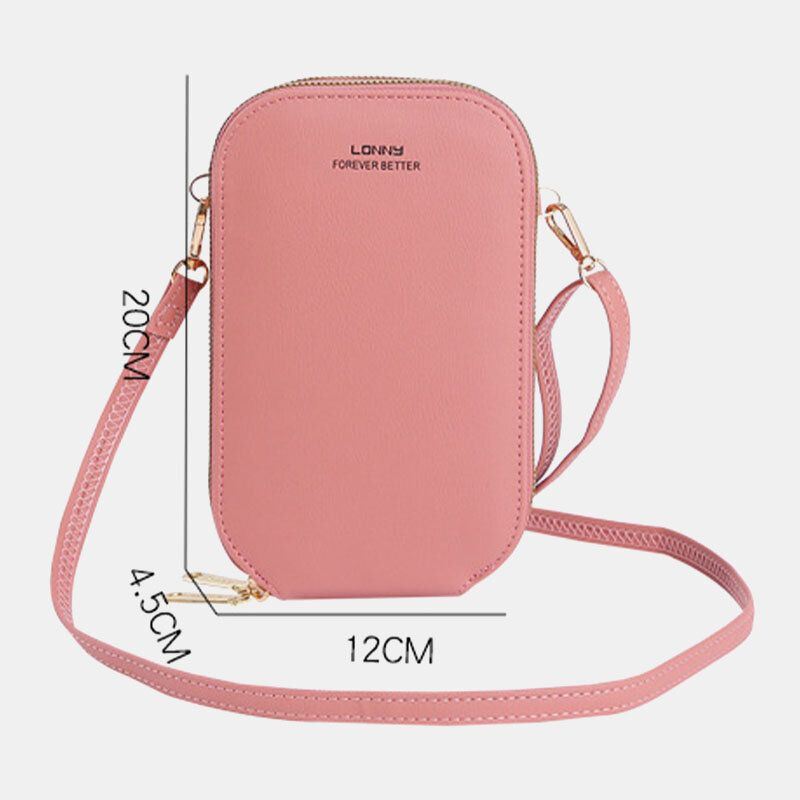 Naisten Keinonahkainen Muotikosketusnäyttö Mini Crossbody Bag Puhelinlaukku