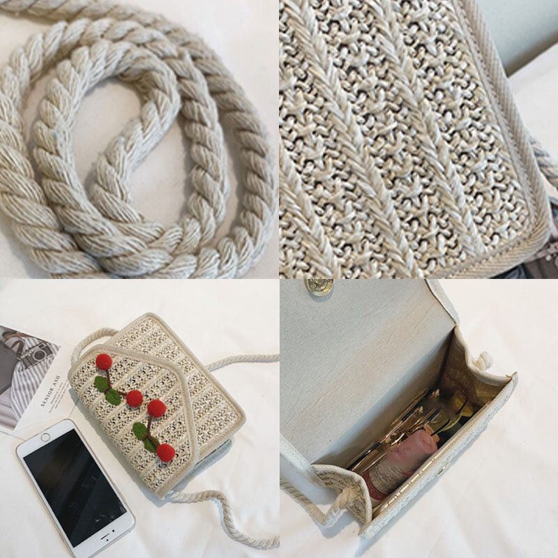 Naisten Kesämatkailu Beach Weave Straw Crossbody -laukku