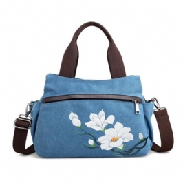 Naisten Lotus Canvas Käsilaukku Kiinalainen Crossbody Laukku