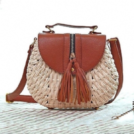 Naisten Matka-olkilaukut Tupsu Patchwork Crossbody Bag