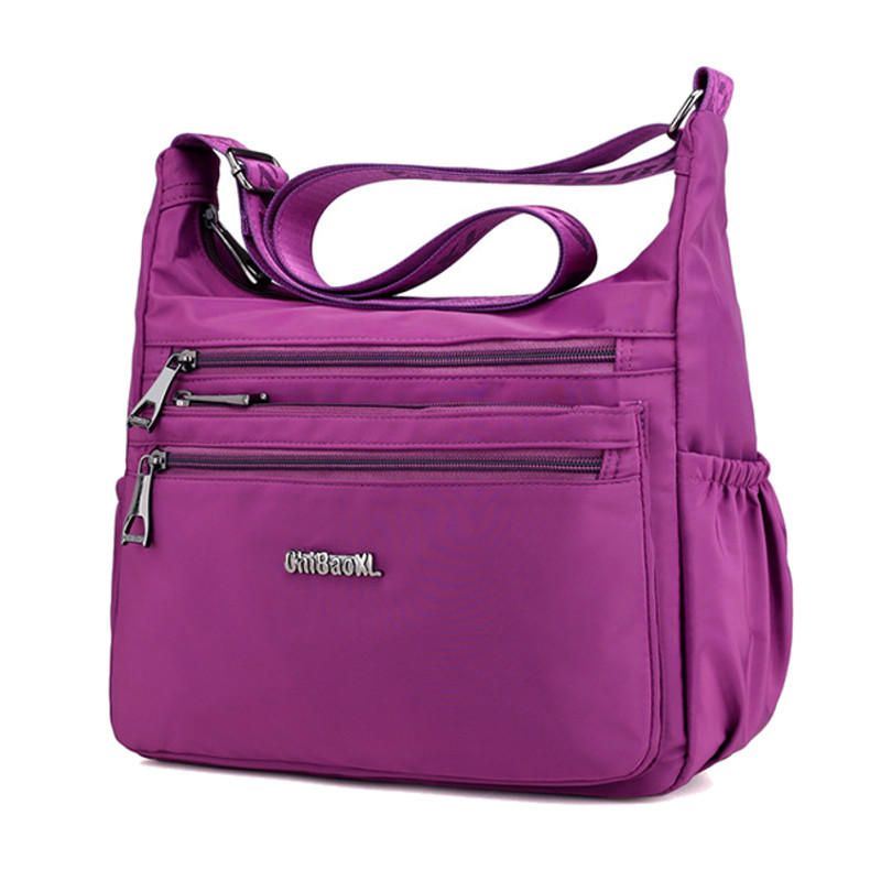 Naisten Nylon Light Olkalaukut Multi Pockets Crossbody Bag