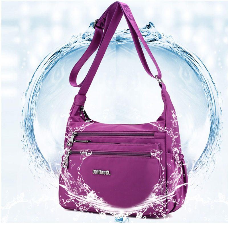 Naisten Nylon Light Olkalaukut Multi Pockets Crossbody Bag