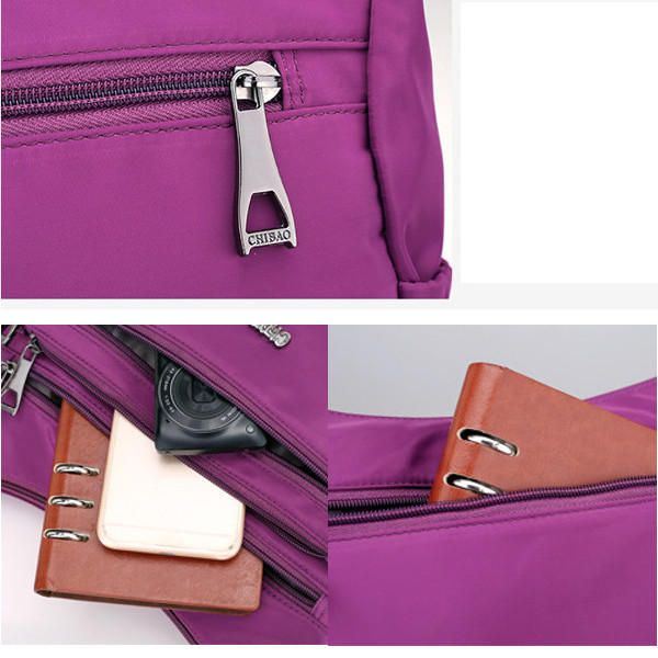 Naisten Nylon Light Olkalaukut Multi Pockets Crossbody Bag