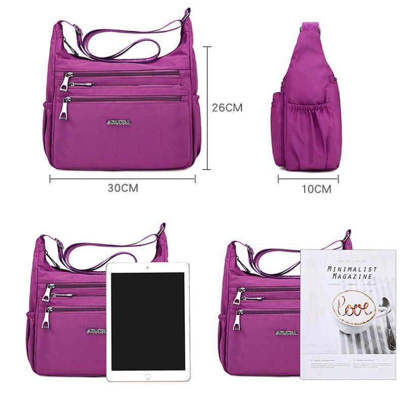 Naisten Nylon Light Olkalaukut Multi Pockets Crossbody Bag