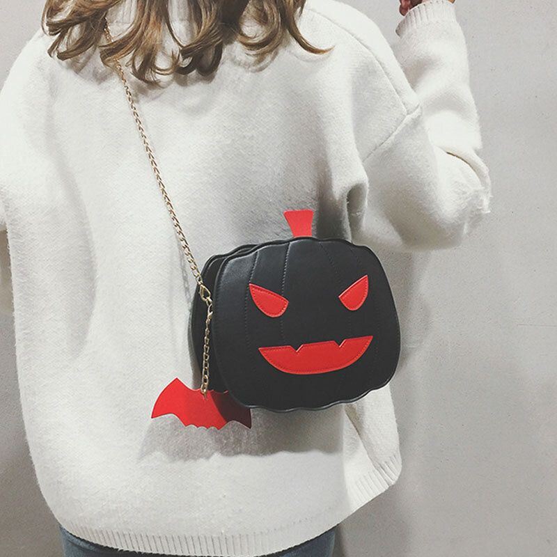 Naisten Patchwork Ketjut Halloween Pumpkin Bag Crossbody Laukku