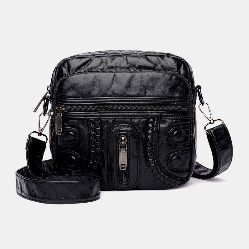 Naisten Pesty Pu Nahka Suuri Tilavuus Retro 6.3 Tuuman Puhelinlaukku Pehmeä Crossbody Laukut Olkalaukku