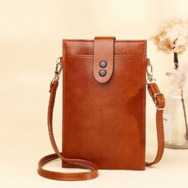 Naisten Pu Nahka Retro 6.3 Tuuman Puhelinlaukku Mini Multi-card Slot Crossbody Laukut Olkalaukku