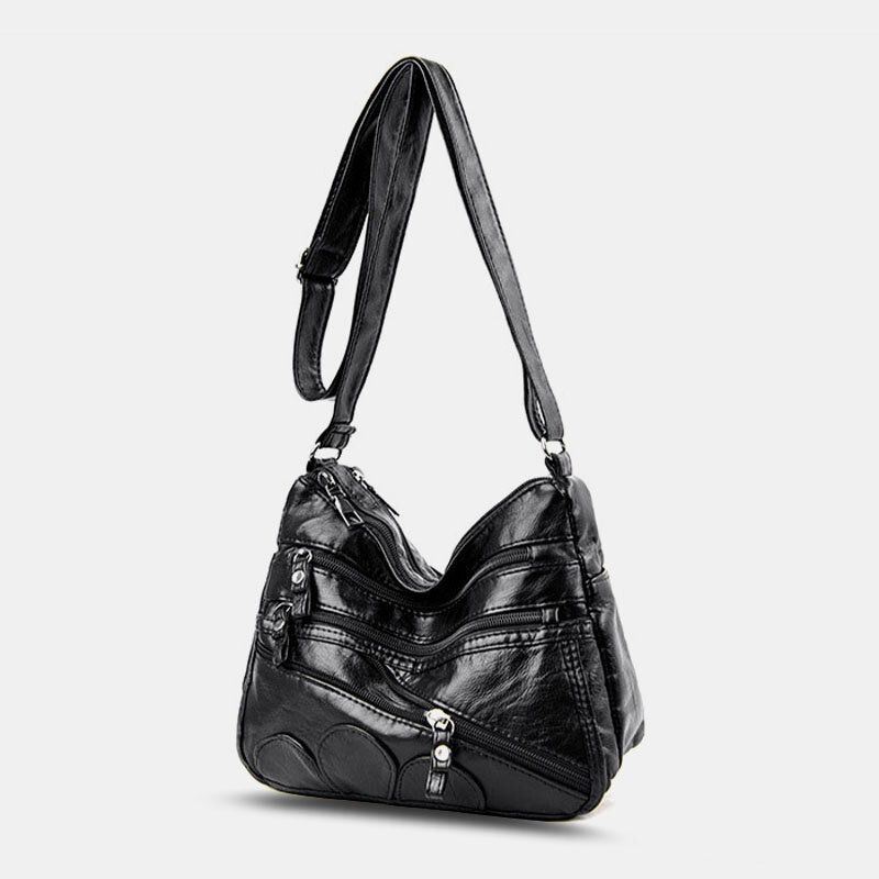 Naisten Pu Nahka Suuri Tilavuus Monitaskuinen Varkaudenesto Retro Casual Crossbody Laukut Olkalaukku