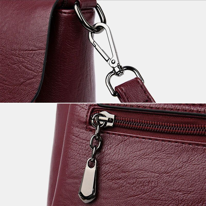 Naisten Retro Keinonahka Vedenpitävä Magneettinen Napsautuslaukku 6.5 Tuuman Puhelinlaukku Crossbody Laukku