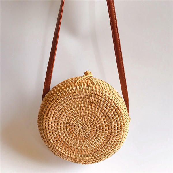 Naisten Straw Hollow Out Crossbody Bag Matka-olkalaukku