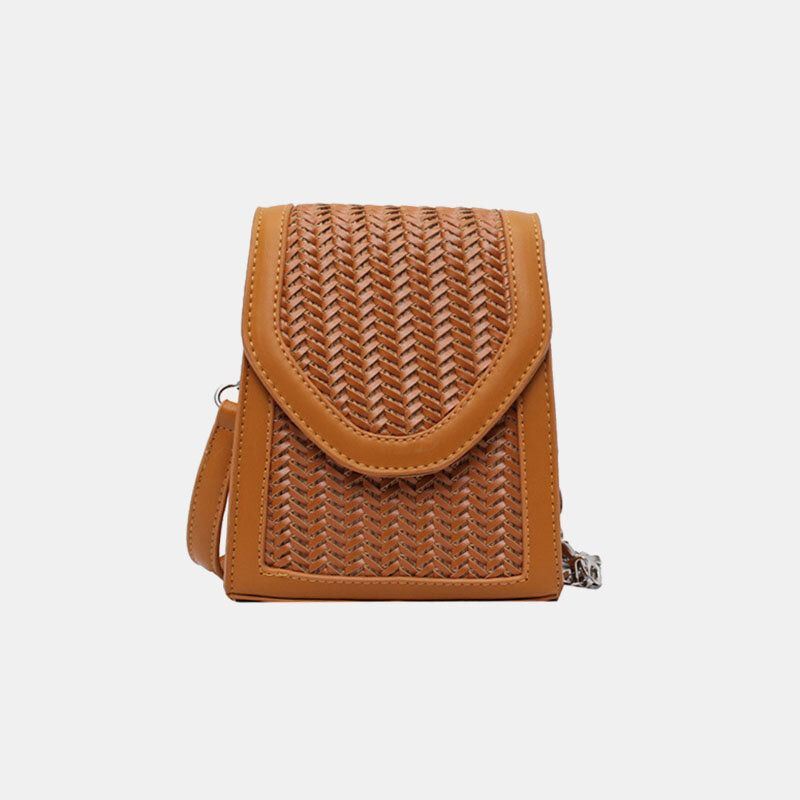 Naisten Summer Flap Straw Chain Crossbody Laukku Olkalaukku